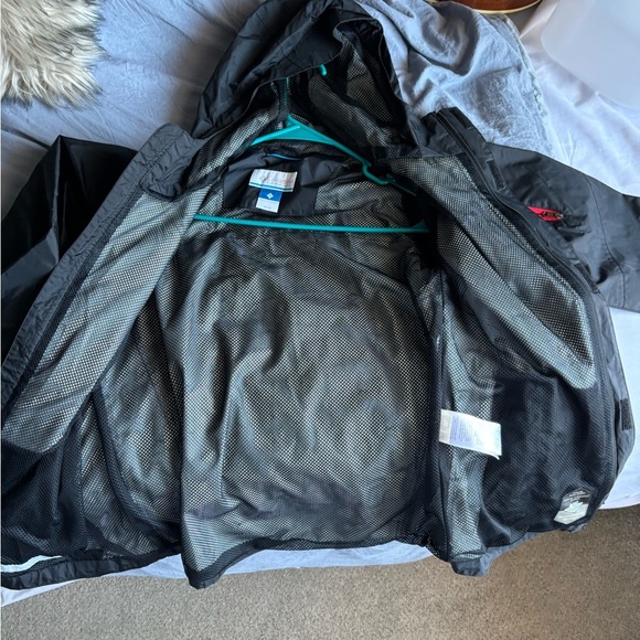 Black Columbia Windbreaker Jacket Omni-shield Size 14/16 Zip Up XL - Picture 10 of 16